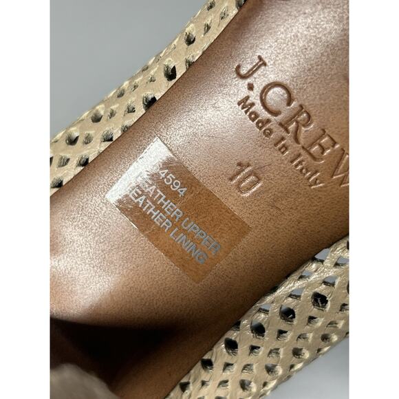 J Crew Leather Heels Womens 10 Perforated Cut Out Beige Black Stiletto Cap Toe - Picture 12 of 12